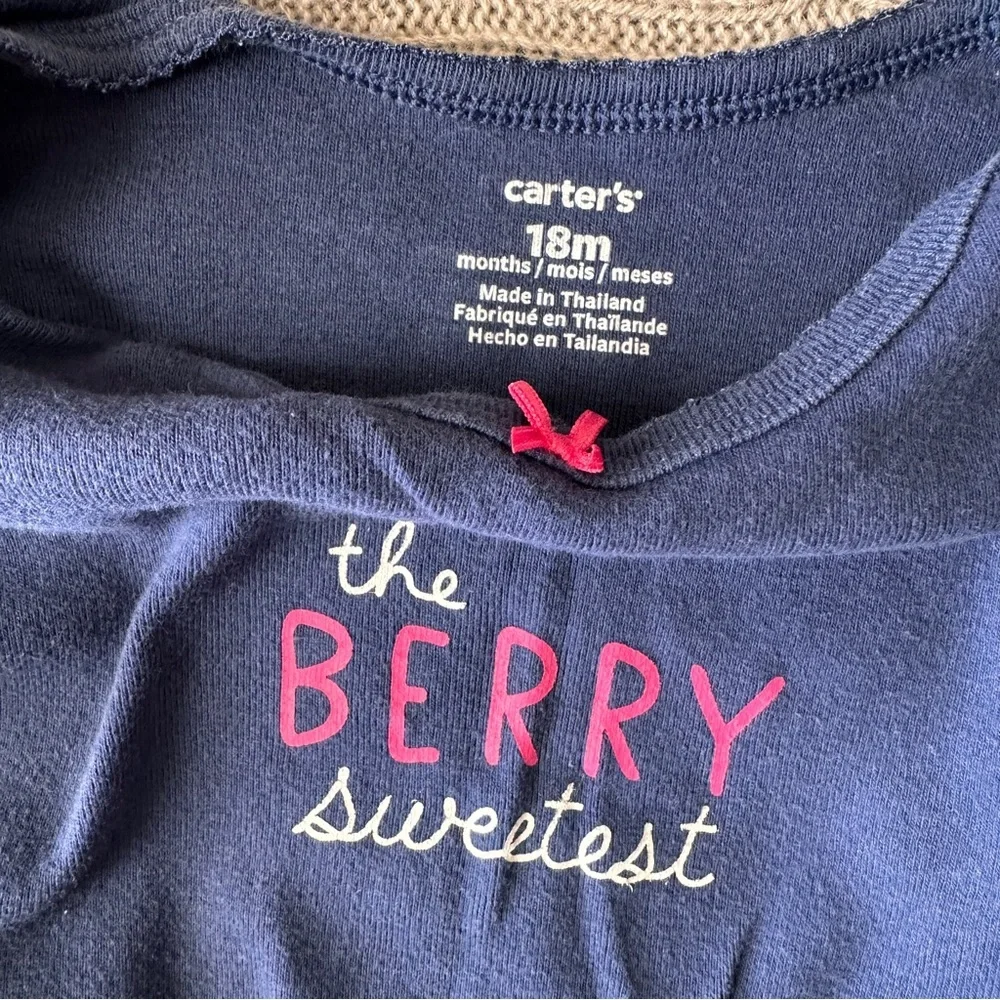EUC Baby Girl 3pc Mix’n’Match Outfit Set, The Berry Sweetest Blues, 18 Months